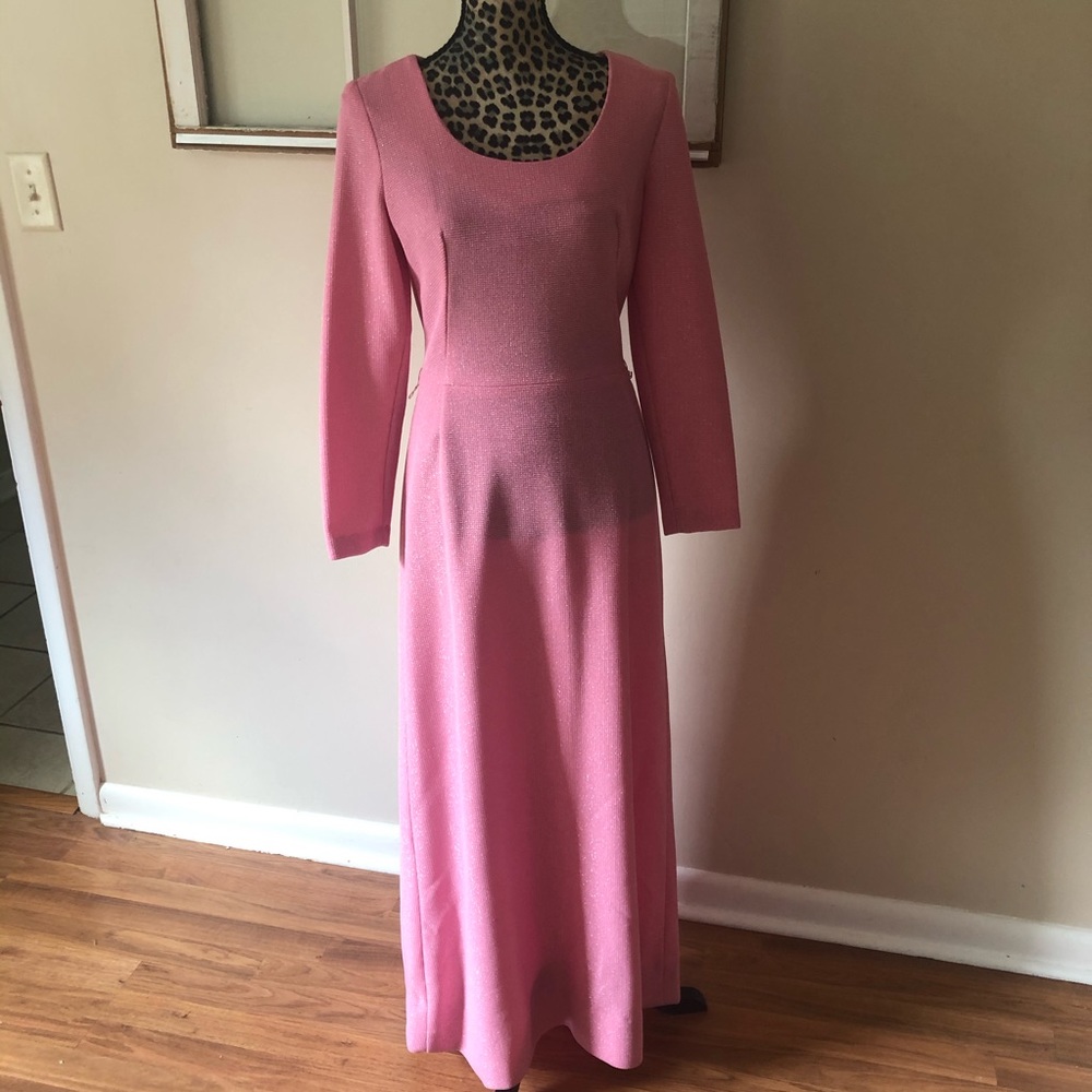Vintage 1970s Princess Dress Maxi Pink 12 Prom